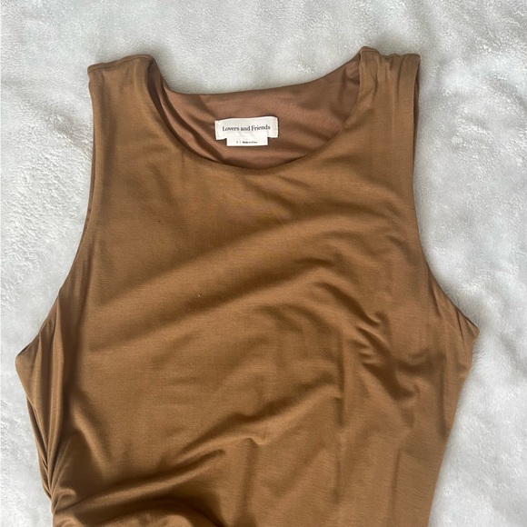 Lovers and Friends Eva Midi Dress in Deep Taupe - Picture 3 of 7